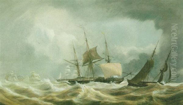 The "amelia" With Convoy Of Transports With Troops And Stores For Lisbon For Wellington's Army, 1810 - view 1