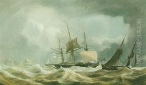 The "amelia" With Convoy Of Transports With Troops And Stores For Lisbon For Wellington's Army, 1810 by William Joy