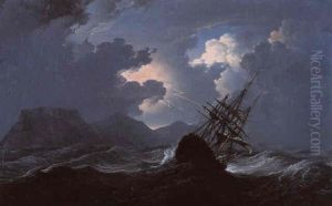An East Indiaman Caught In A North-easter Off The Cape Of Good Hope by William Joy
