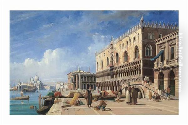 The Riva Degli Schiavoni With The Doge's Palace, The Piazzetta And Santa Maria Della Salute, Venice - view 1