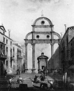 Blick Auf Die Fassade Der Kirche Von Carmeo In Venedig