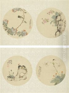Insects And Flowers (4 Works) by Ju Lian