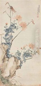 Chrysanthemum And Insect by Ju Lian