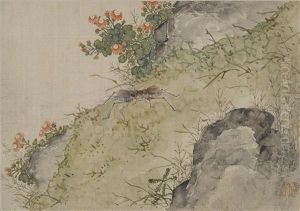 Flowers And Insects (4 Works) by Ju Lian