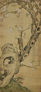 Peach Blossoms And Butterflies by Ju Lian