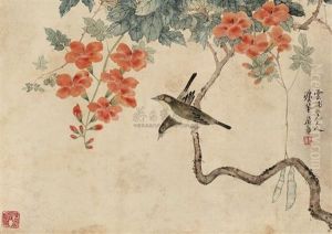 Bird And Flowers by Ju Lian