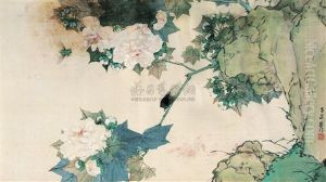 Grasshopper And Flowers by Ju Lian