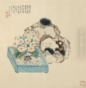 Flowers And Rock by Ju Lian