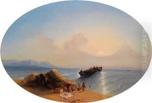 Fischer An Der Kuste by Jules Guillaume Jubert