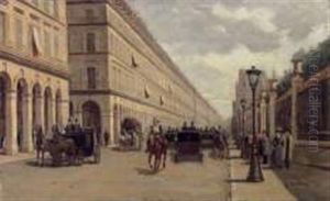 Rue De Rivoli by Antoine-Francois-Louis Jubien
