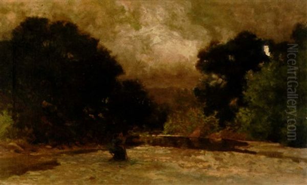 An Artist Painting In A Landscape - view 1