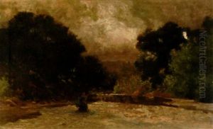 An Artist Painting In A Landscape by William Lee Judson