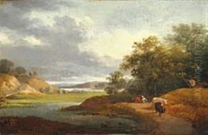 Landscape With A River And Low Mountains by Jens Juel