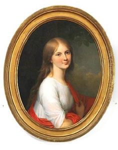 Portrait Of Charlotte Von Bulow, Nee Dollner (1782-1842), In A White Dress With A Red Shawl