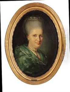 Portrait Of Johanne Maria Mylius, Nee Heitmann by Jens Juel