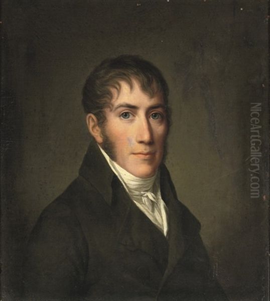 Portrait Of A Gentleman In A Black Costume With A White Chemise - view 1