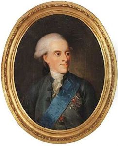 Portraet Af Arveprins Frederik I Grabla Flojlsfrakke, Elefantordenens Bla Band, Stjerne Og Chr. Viis Orden by Jens Juel