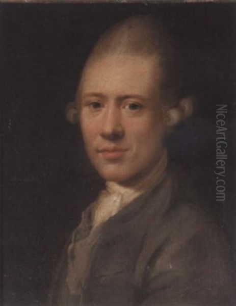 Portrait Of A Young Man In A Grey Coat With A White Cravat - view 1
