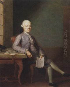 Portrait Of A Gentleman Seated At A Table, Holding A Letter