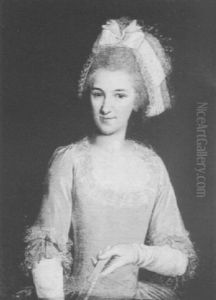 Portrat Einer Dame Mit Haube Und Facher by Jens Juel