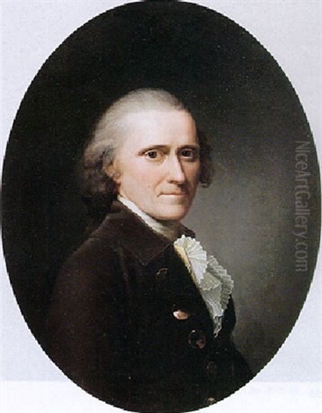Portrait Of A Gentleman Wearing A Velvet Jacket And Yellow Waistcoat - view 1