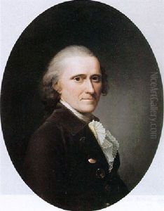 Portrait Of A Gentleman Wearing A Velvet Jacket And Yellow Waistcoat by Jens Juel