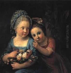 Dobbelportraet Af S+strene Anne Sophie Og Helen Cathrine Ravn