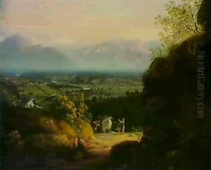 Udsigt Fra Petit Saleve Mod                                 Mont Blanc. (geneve 1779?) by Jens Juel