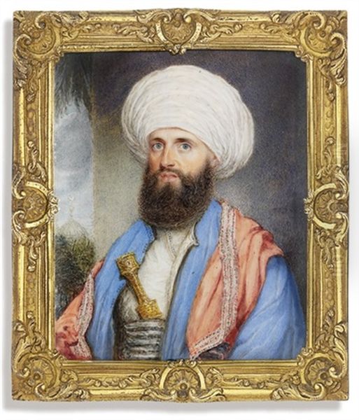 James Silk Buckingham, In White Shirt With A Light Blue Coat - view 1