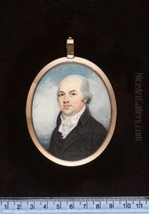 A Gentleman Wearing Black Coat, White Waistcoat, Frilled Chemise And Tied White Stock, His Hair Powdered