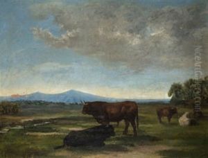 Toros En La Dehesa by Luis Julia Y Carrere