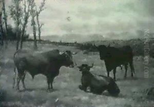Toros En La Dehesa by Luis Julia
