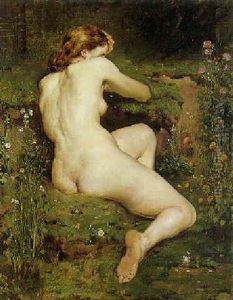 Siddende Nogen Ung Pige by Rodolph Julian