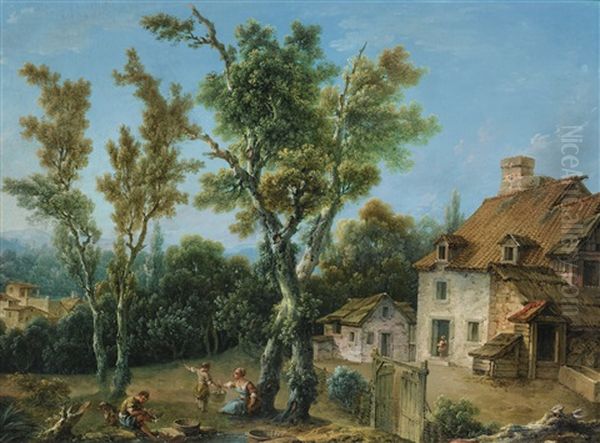 Animated Landscape With A Farm - view 1