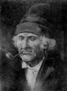 Habitant Fumant La Pipe by Octave-Henri Julien