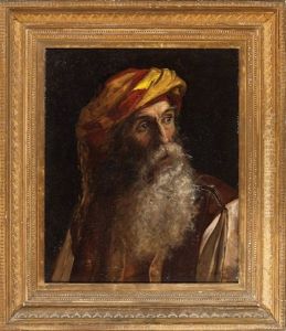 Portrait Of A Bearded Man In A Turban by Everett B.D. Fabrino Julio