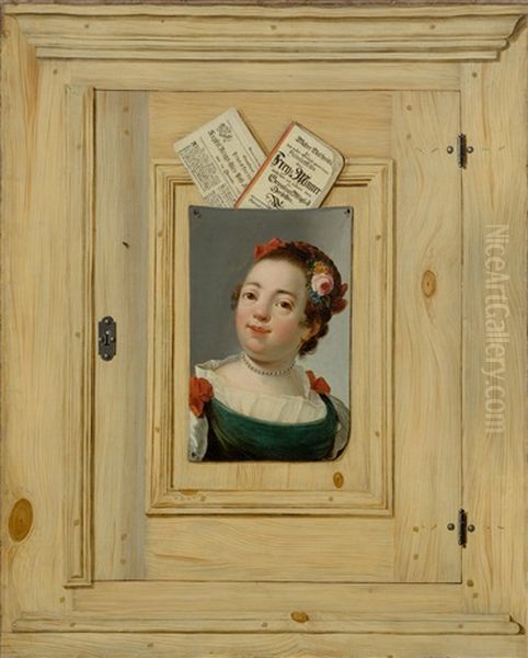 Trompe-l'oeil With Portrait Of A Young Girl - view 1
