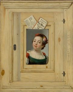 Trompe-l'oeil With Portrait Of A Young Girl