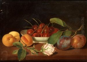 Stilleben Med Frukter Och Blommor by Justus Juncker