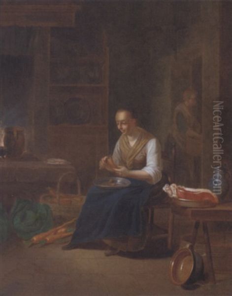 A Lady In A Kitchen Interior - view 1