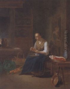 A Lady In A Kitchen Interior