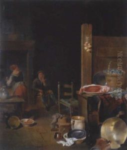 Kucheninterieur Mit Paar by Justus Juncker