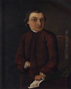 Portrait Of A Cabinet-maker In A Dark Red Coat, Holding A Sketch Of A Piece Of Furniture