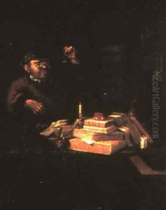 A Scholar In His Library by Justus Juncker