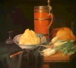 Stilleben Mit Butter, Rettichen Und Einem Tonkrug