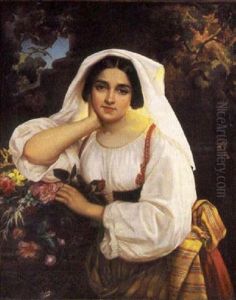 Portrait Of A Maiden With Flowers