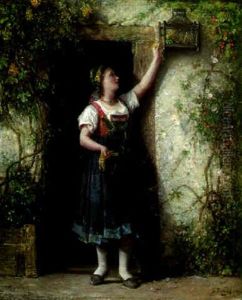 Feeding The Birds by Gustave Adolf Jundt