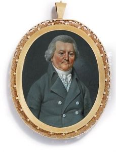 A Gentleman In A Grey Coat With Silver Buttons