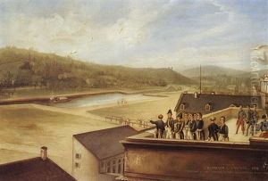 Sa Majeste Charles X A Mulhouse En 1828 Examinant Le Canal Monsieur by Theodore Jung