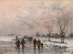 Winter Landscape by Johann II Jungblut